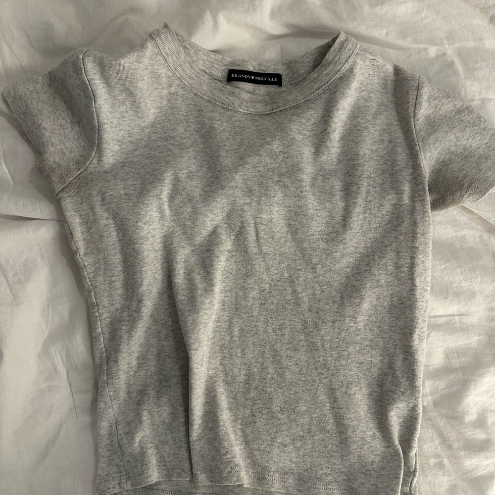 Brandy Melville Light Gray Crop Top